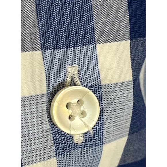 Boss Plaid Shirt 18 Blue Slim Fit Preppy Checks Workwear Coastal Resort Nautical - Picture 8 of 12